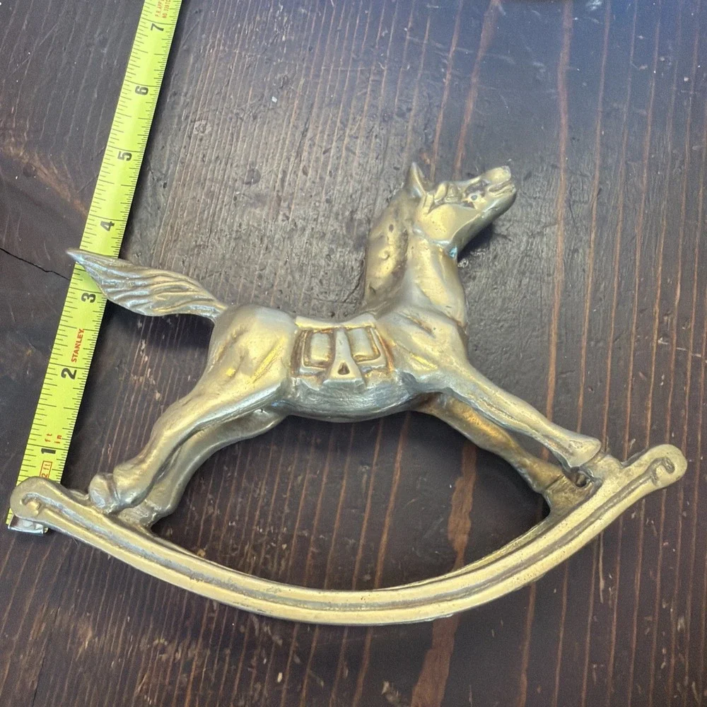 Brass Rocking Horse Sculpture